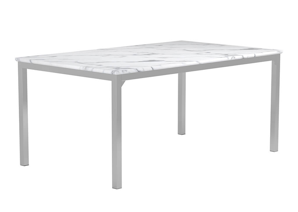 Marble & Gray Leatherette 7 PC Dining Set