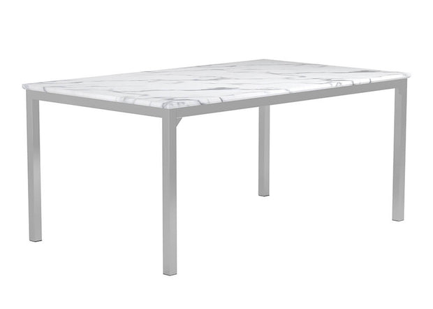 Marble & Gray Leatherette 7 PC Dining Set