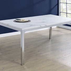 Marble & Chrome Dining Table