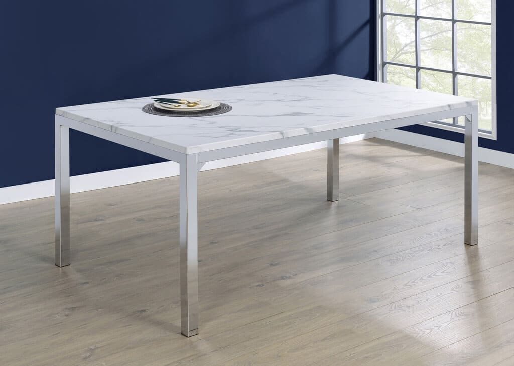 Marble & Chrome Dining Table