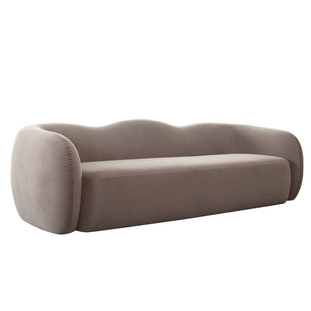 Winter Mink Performance Velvet Sculptural Sofa