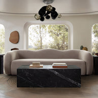 Winter Mink Performance Velvet Sculptural Sofa