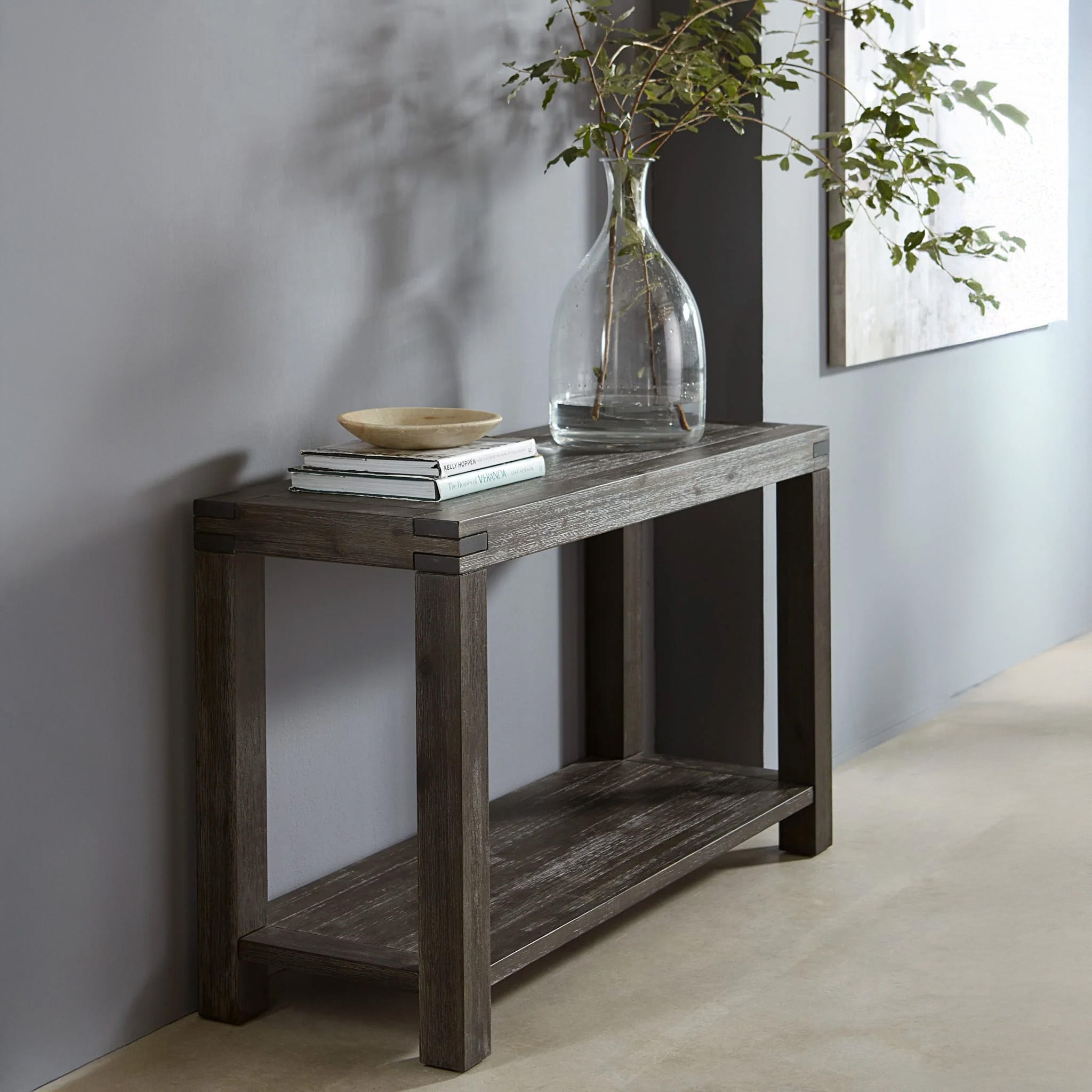 Solid Wood Console Table In Brick Brown or Graphite