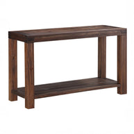 Distressed Brick Brown Finish with Storage Shelf