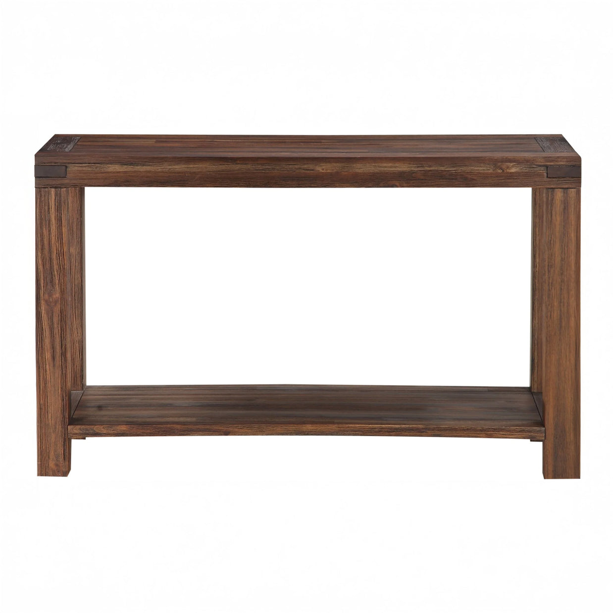 Distressed Brick Brown Finish with Storage Shelf