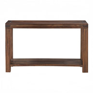 Distressed Brick Brown Finish with Storage Shelf