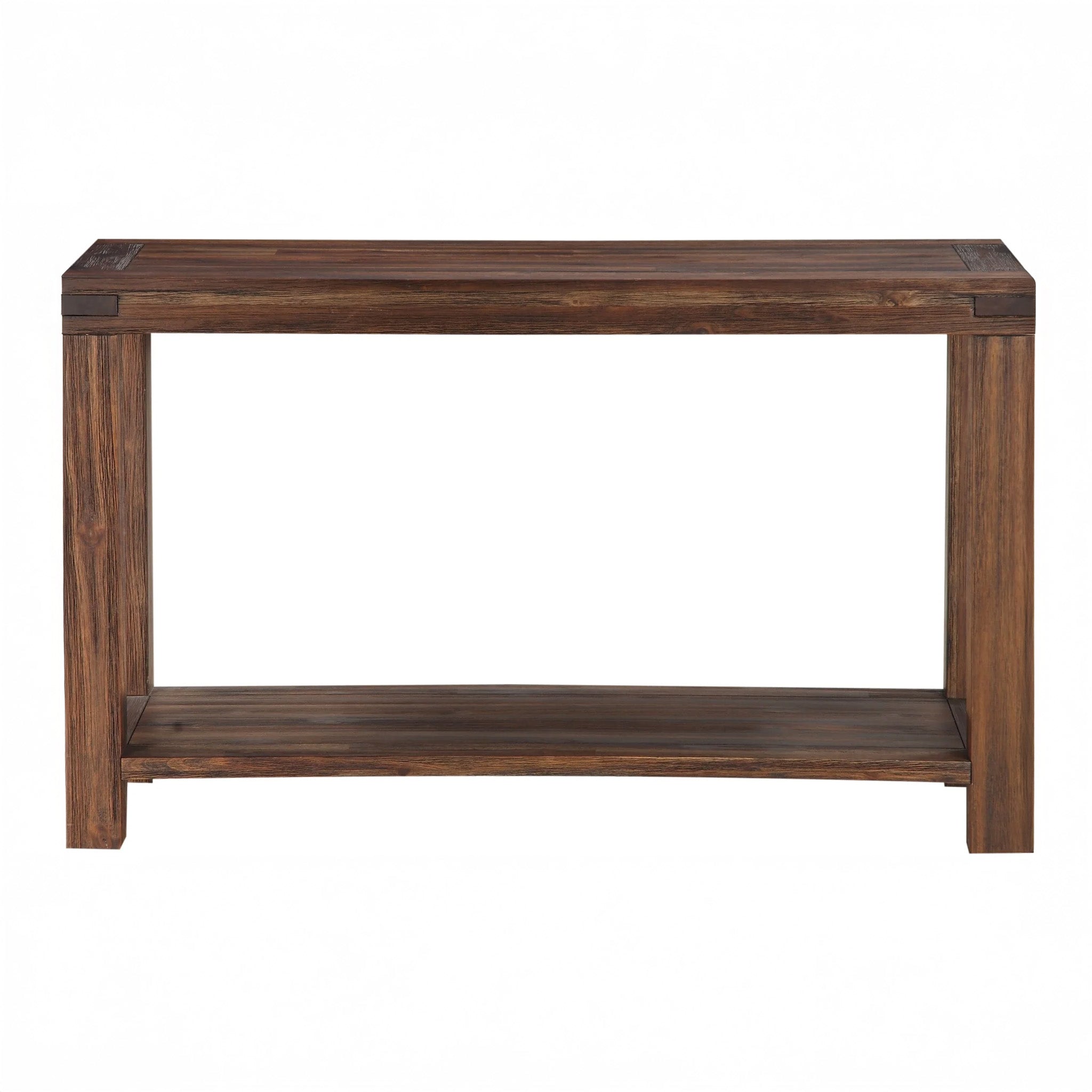 Distressed Brick Brown Finish with Storage Shelf