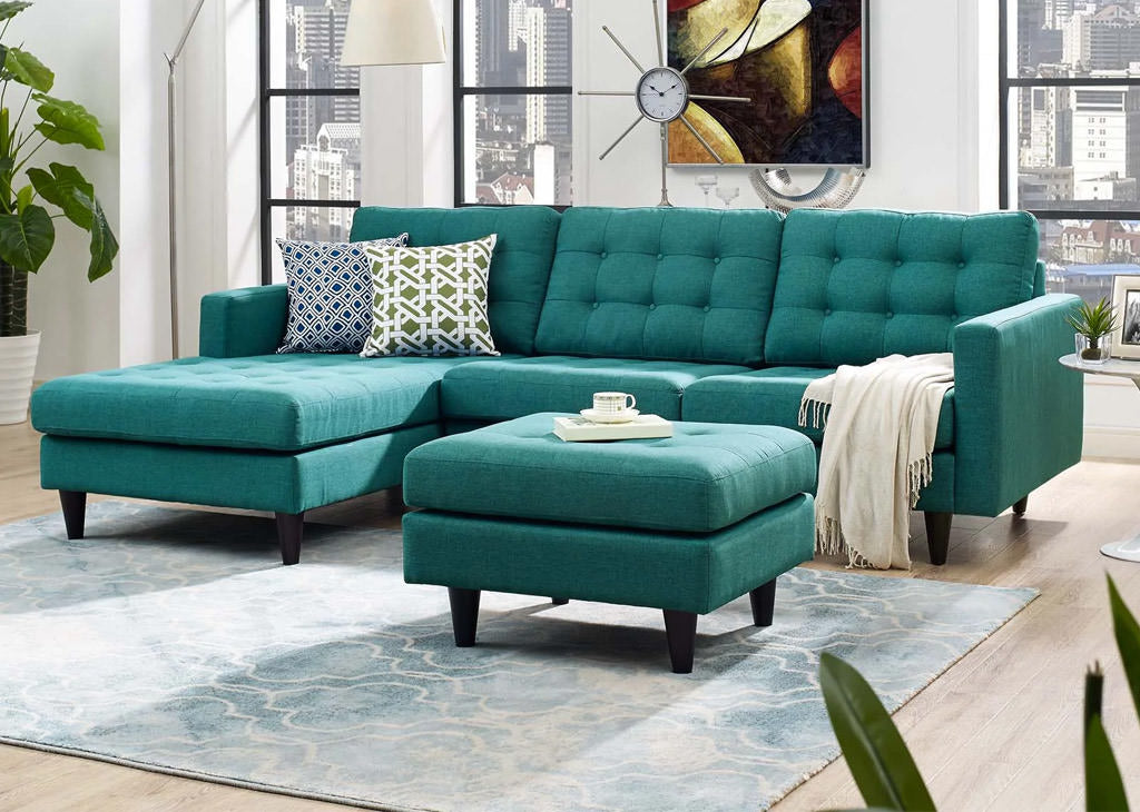 Mid-Century Inspired Tufted Sectional