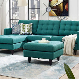 Mid-Century Inspired Tufted Sectional