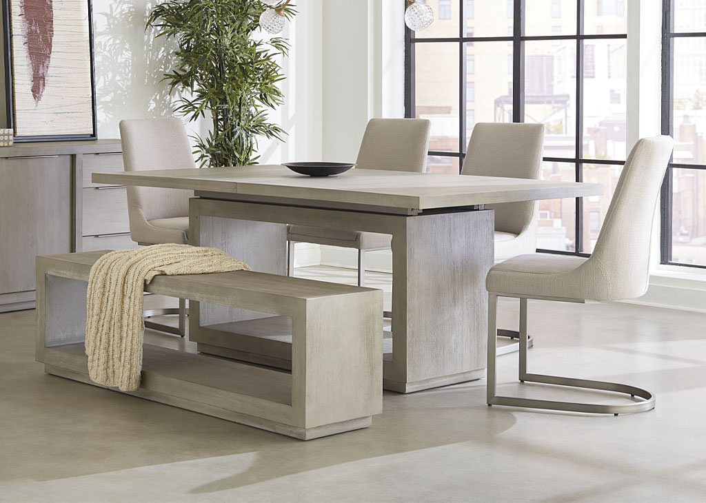 Mineral Gray Color Contemporary Dining Set