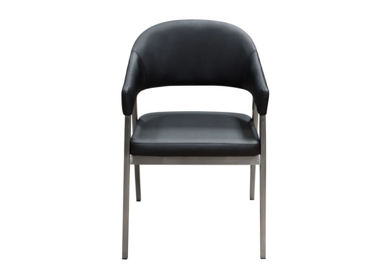 Modern Upholstered & Metal Base Dining Chair (set of 2)