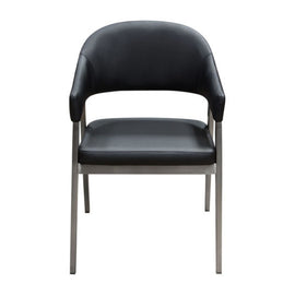 Modern Upholstered & Metal Base Dining Chair (set of 2)