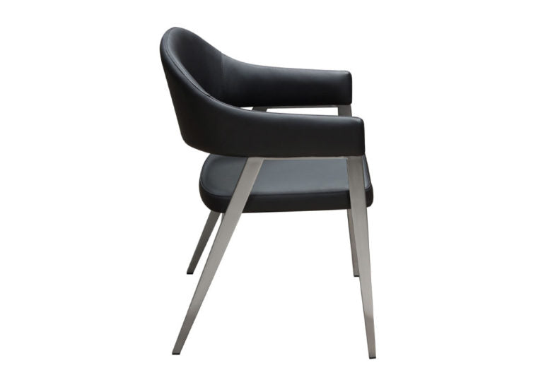 Modern Upholstered & Metal Base Dining Chair (set of 2)
