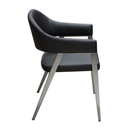 Modern Upholstered & Metal Base Dining Chair (set of 2)