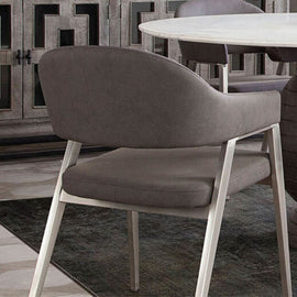 Modern Upholstered & Metal Base Dining Chair (set of 2)