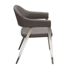 Modern Upholstered & Metal Base Dining Chair (set of 2)