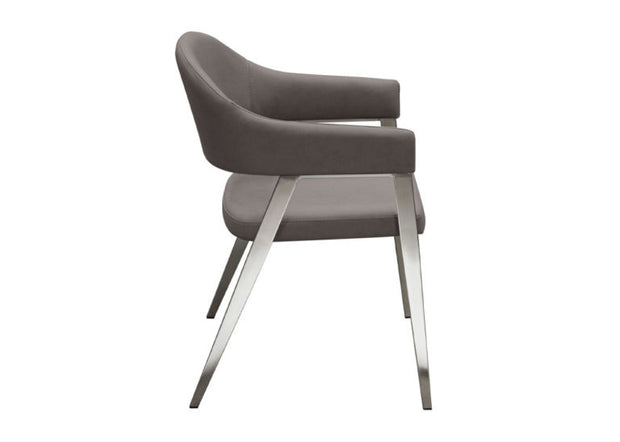 Modern Upholstered & Metal Base Dining Chair (set of 2)