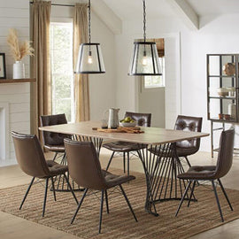 Natural Oak & Metal Dining Table
