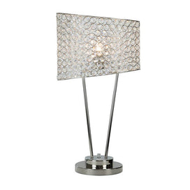Nickel & Crystal Shade Table Lamp