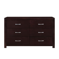 Modern 6-Drawer Dresser in Espresso Finish