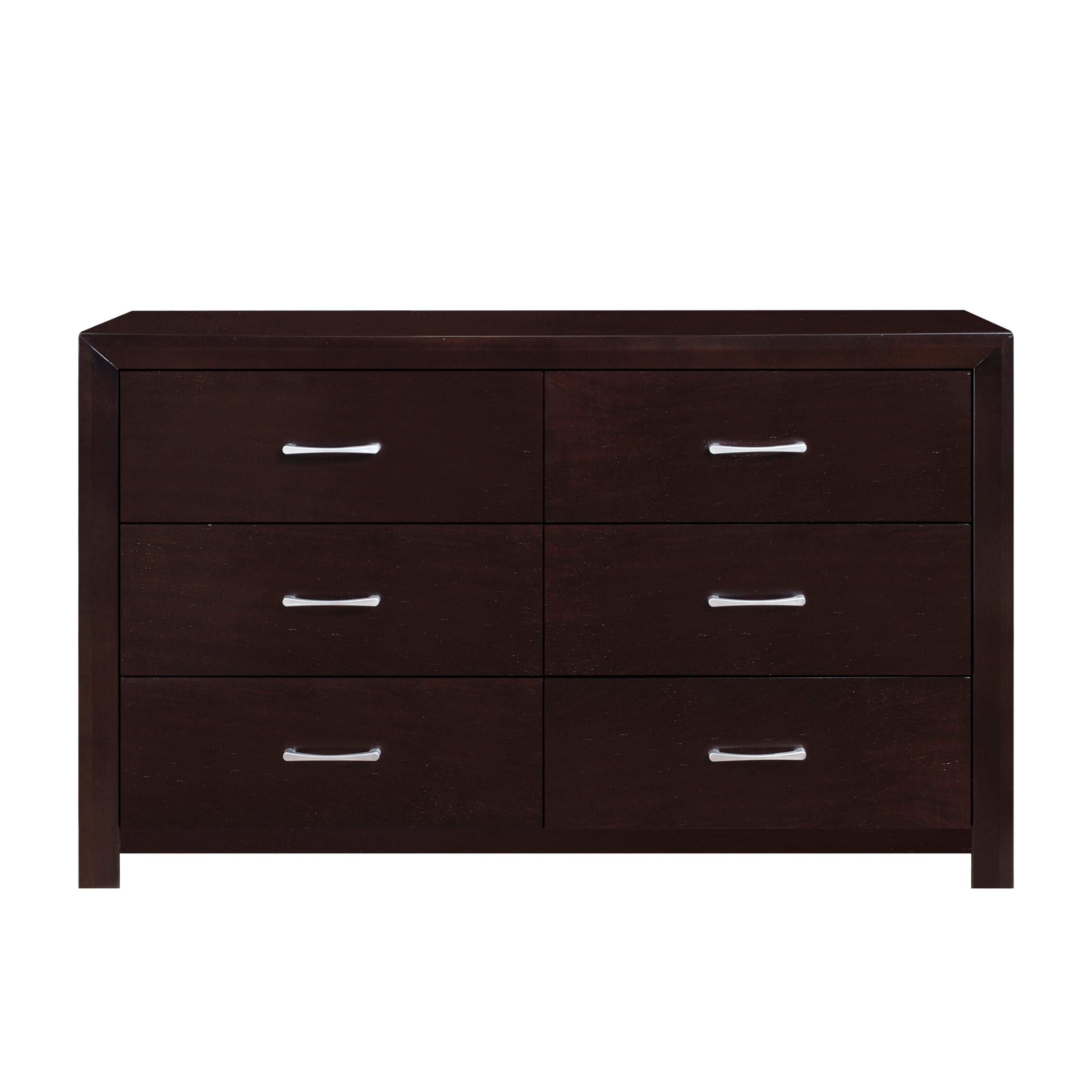 Modern 6-Drawer Dresser in Espresso Finish