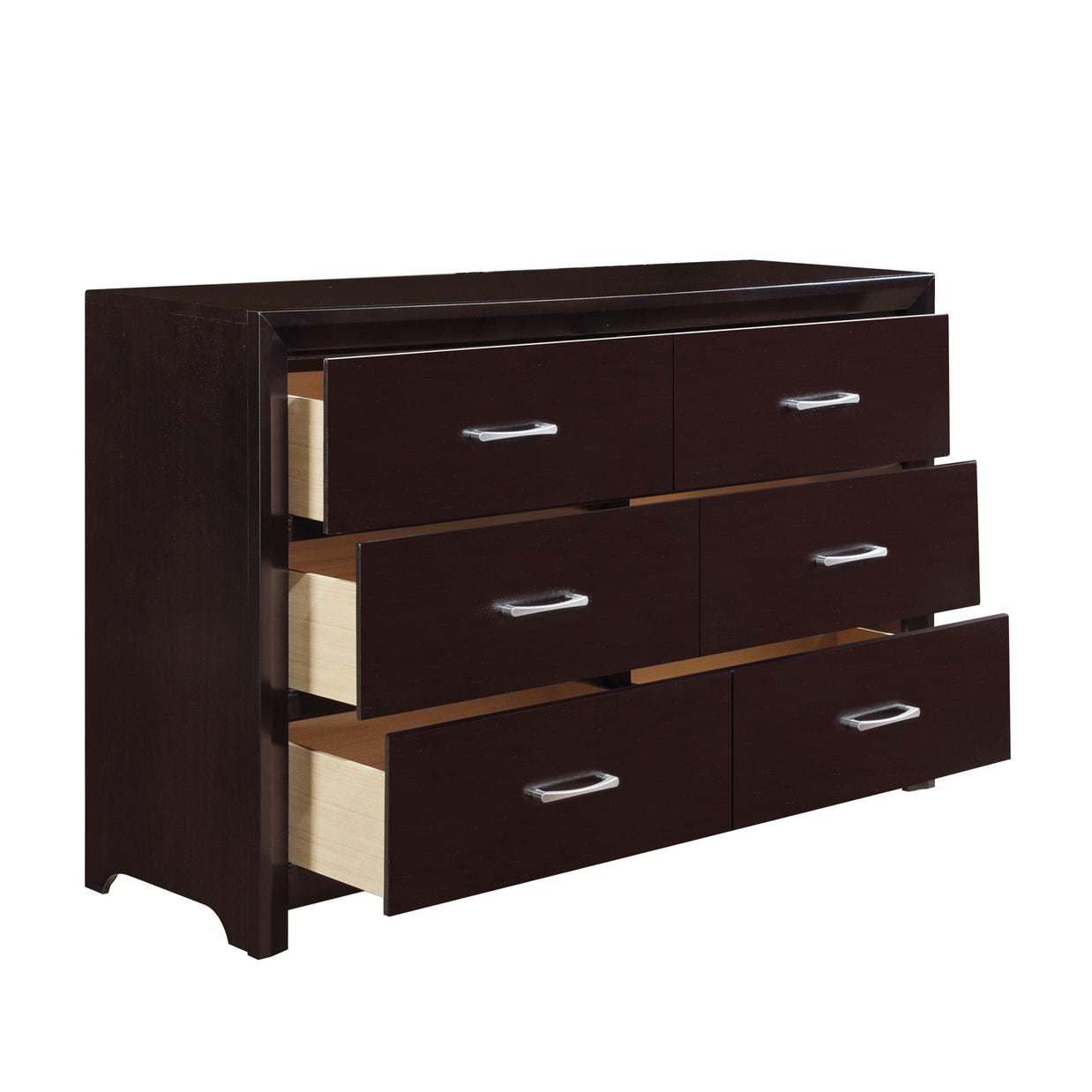 Modern 6-Drawer Dresser in Espresso Finish