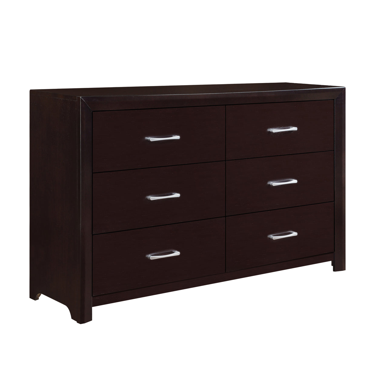 Modern 6-Drawer Dresser in Espresso Finish