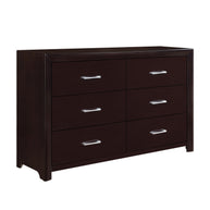 Modern 6-Drawer Dresser in Espresso Finish