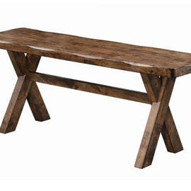 Nutmeg X-shaped Trestle Bench
