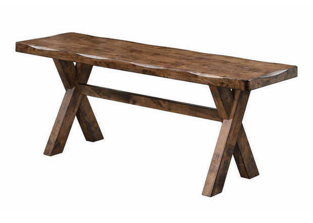 Nutmeg X-shaped Trestle Bench
