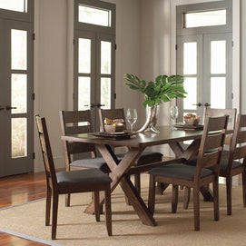 Nutmeg X-Shaped Trestle Dining Table