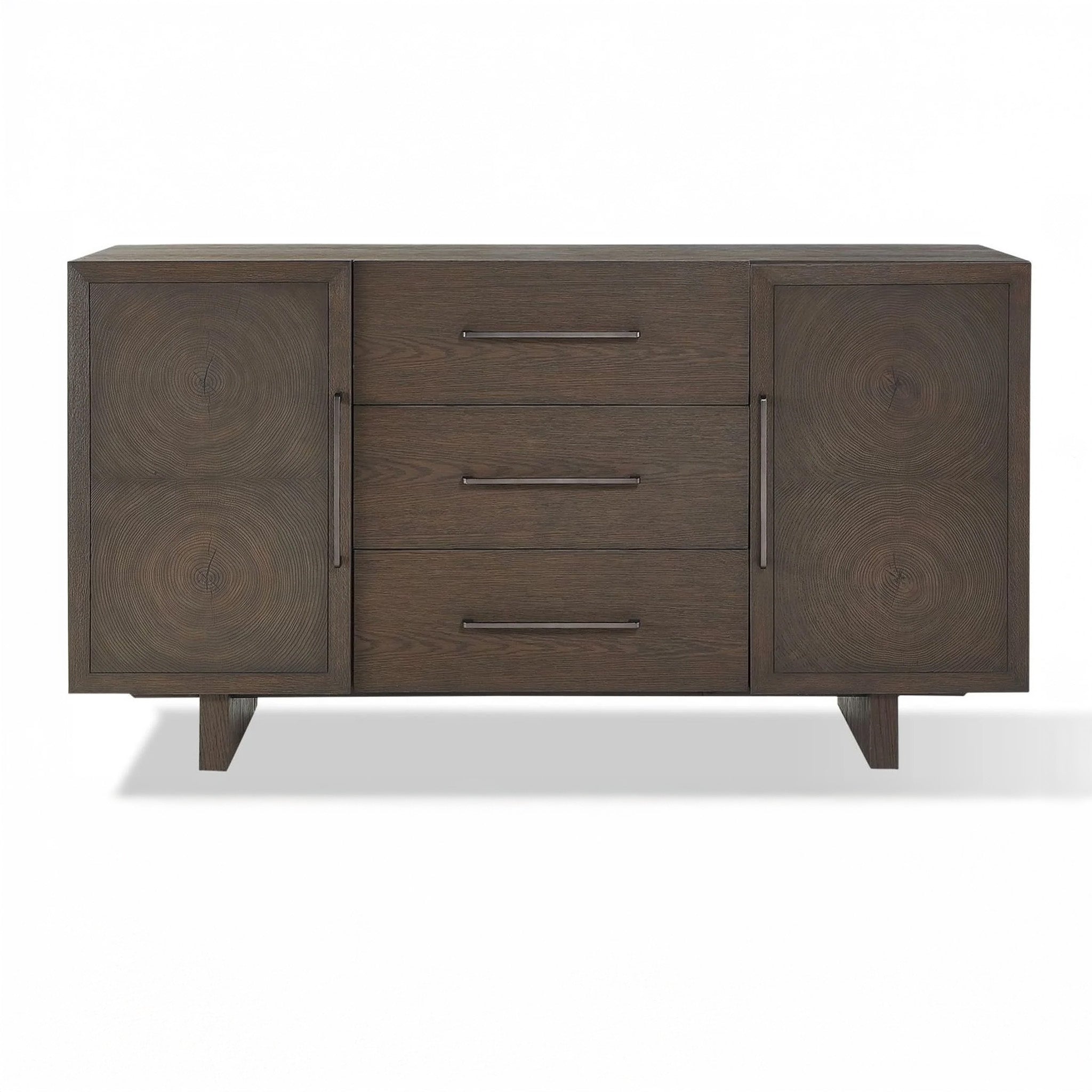Modern Oak Cross Cut Veneer Sideboard