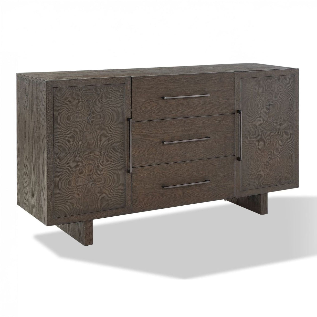 Modern Oak Cross Cut Veneer Sideboard