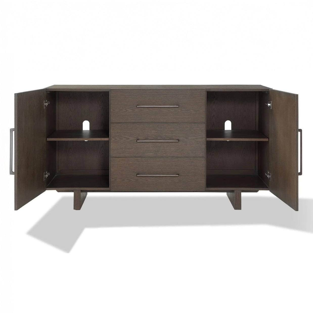 Modern Oak Cross Cut Veneer Sideboard