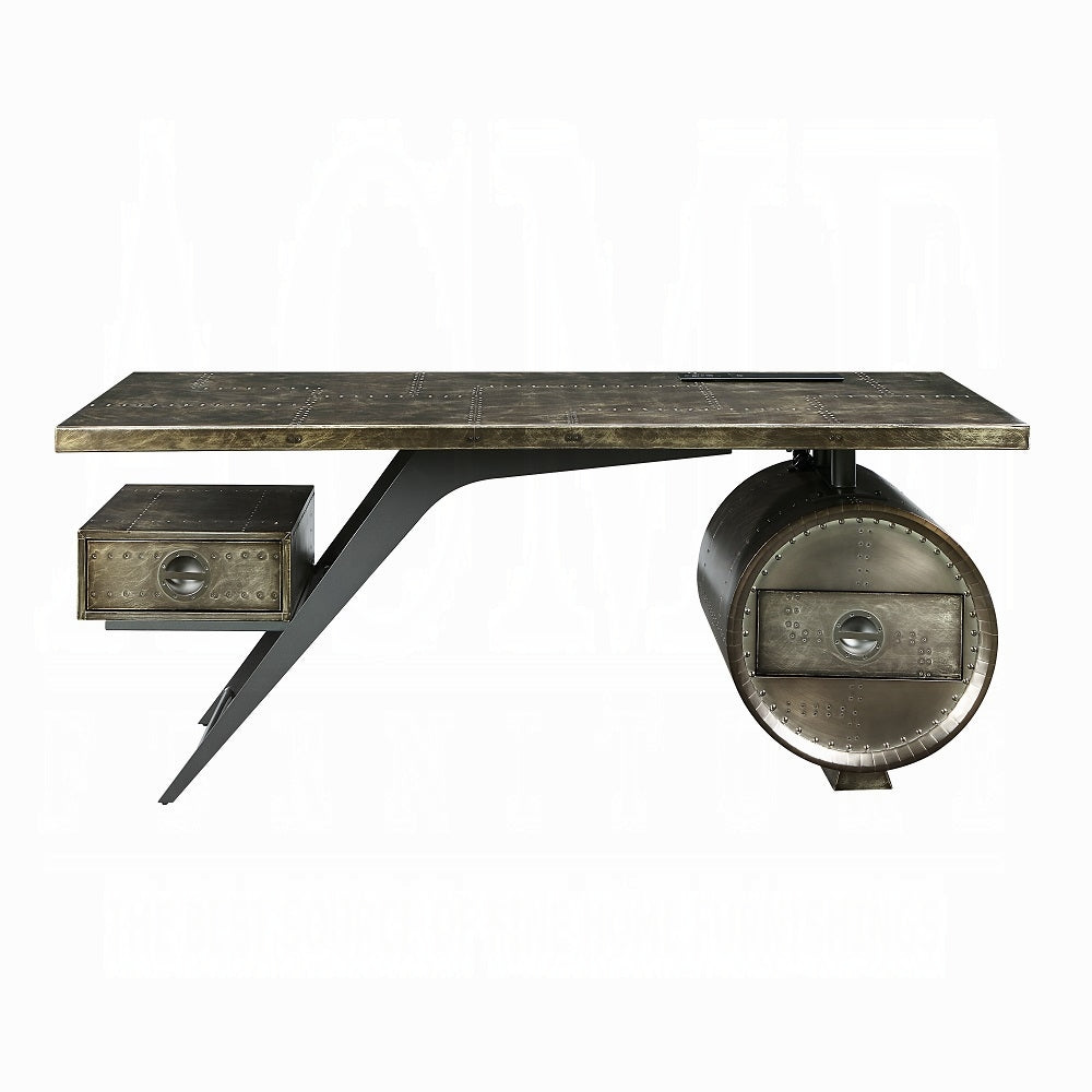 Industrial Bronze Aluminum Executive Desk
