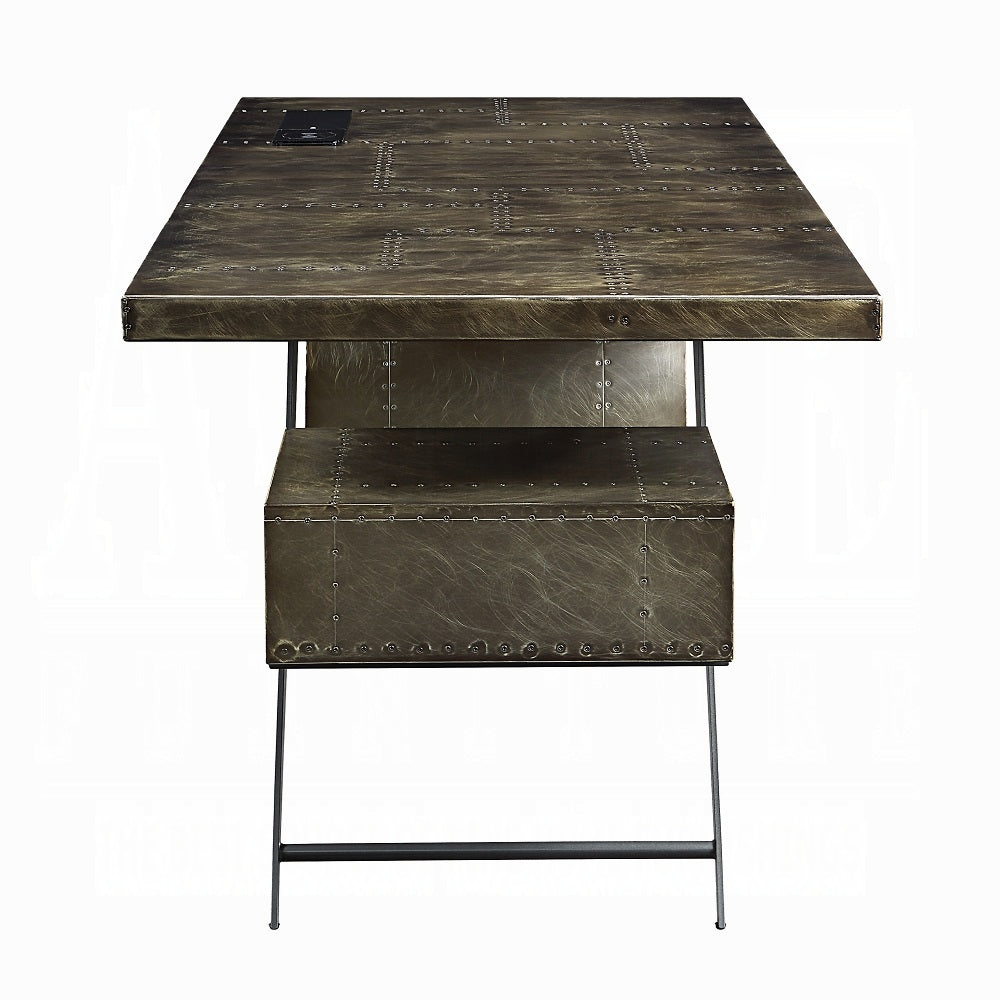 Industrial Bronze Aluminum Executive Desk