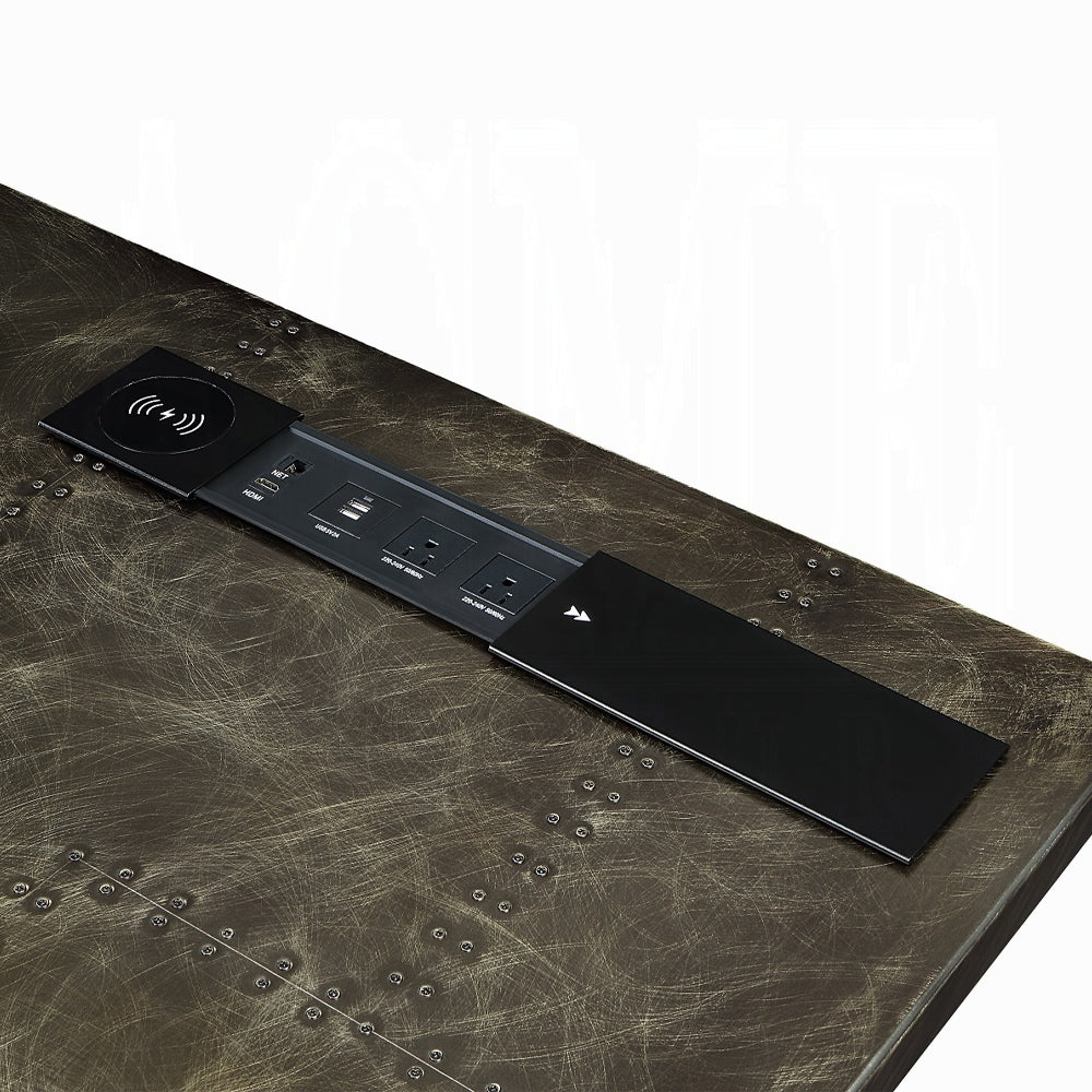 Industrial Bronze Aluminum Executive Desk
