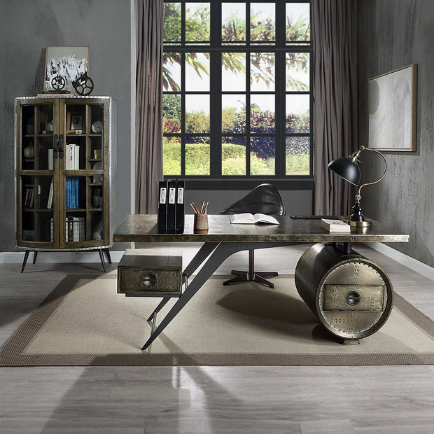 Industrial Bronze Aluminum Executive Desk