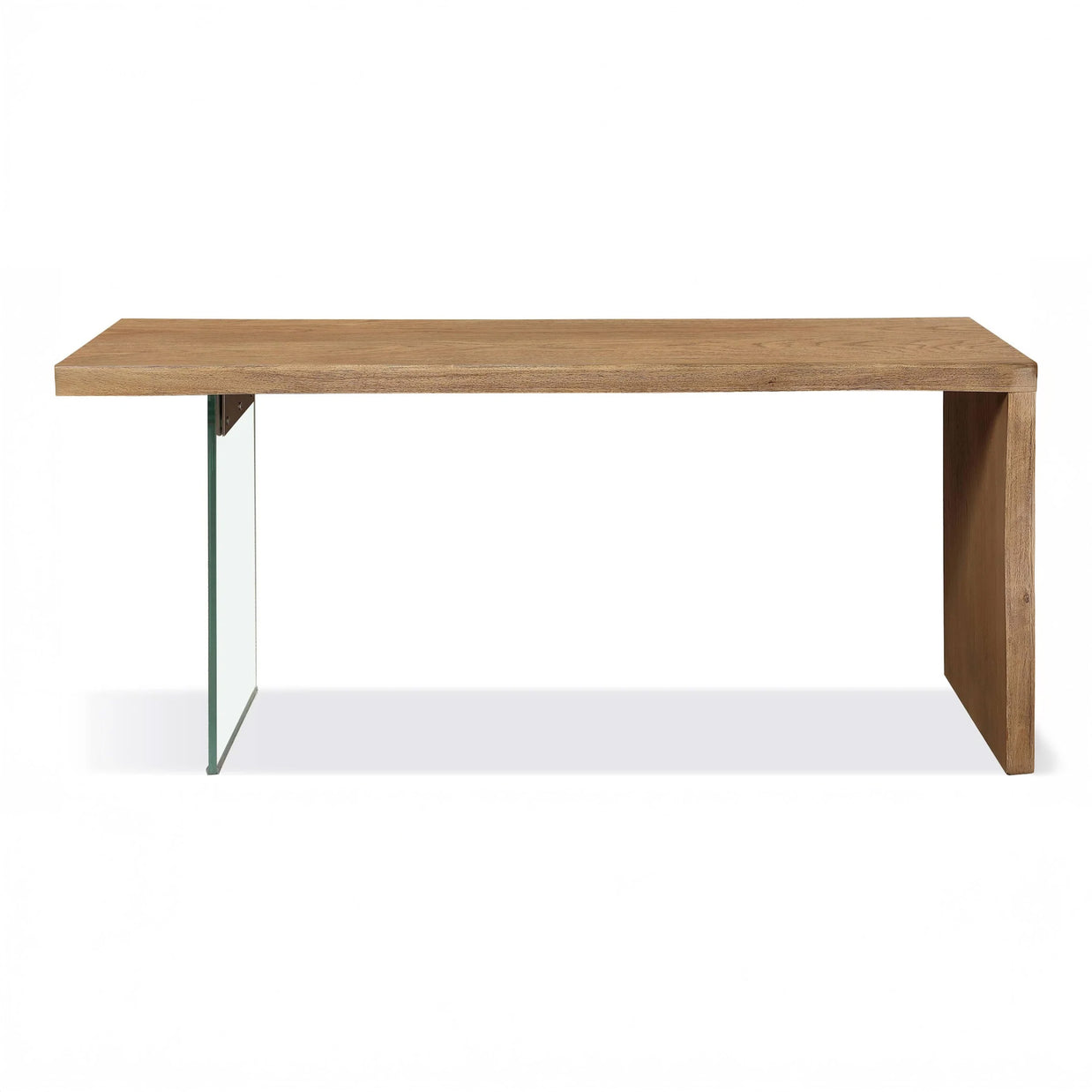 Modern Coastal Writing Desk in White Oak & Glass