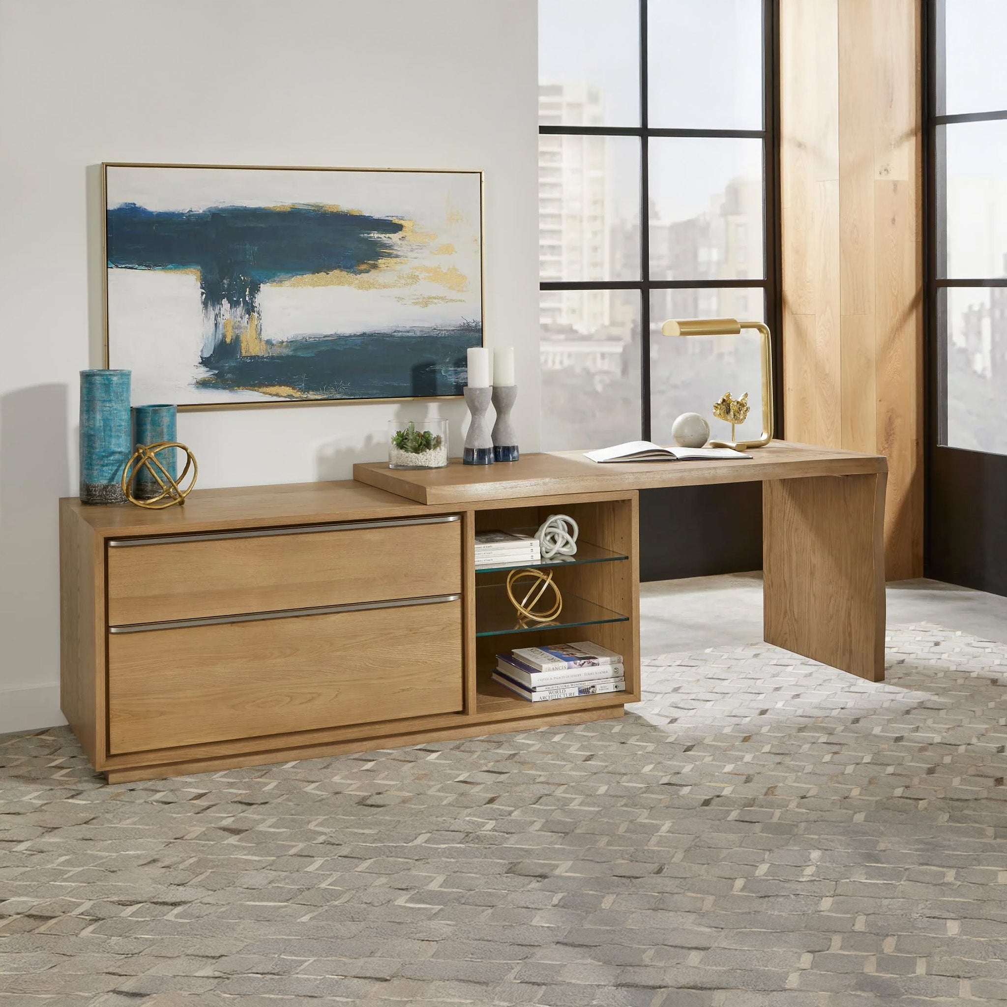 Live Edge Executive Desk with Credenza
