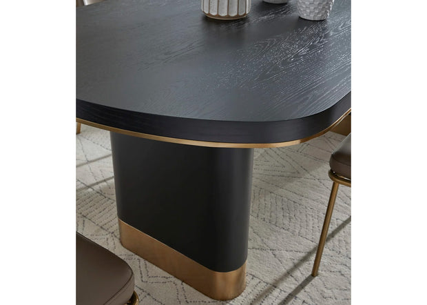 Oval Black and Gold Dining Table