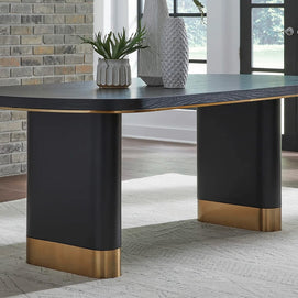Oval Black and Gold Dining Table