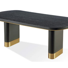 Modern Oval Black and Gold Dining Set