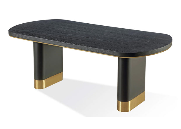 Oval Black and Gold Dining Table