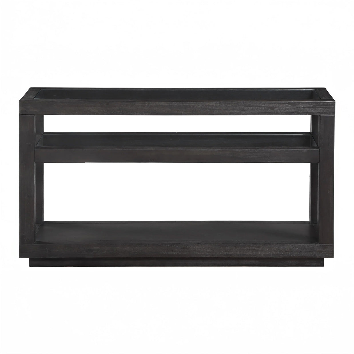 Solid Acacia Wood Modern Glass Console Table