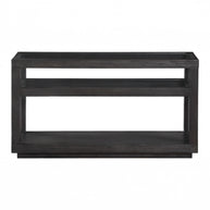 Solid Acacia Wood Modern Glass Console Table