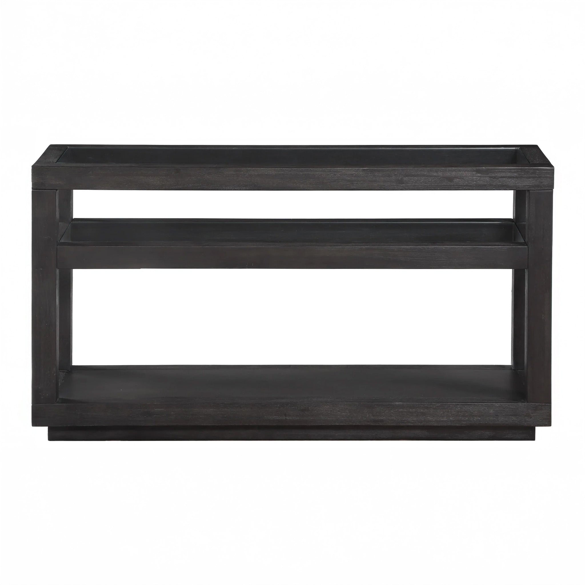 Solid Acacia Wood Modern Glass Console Table