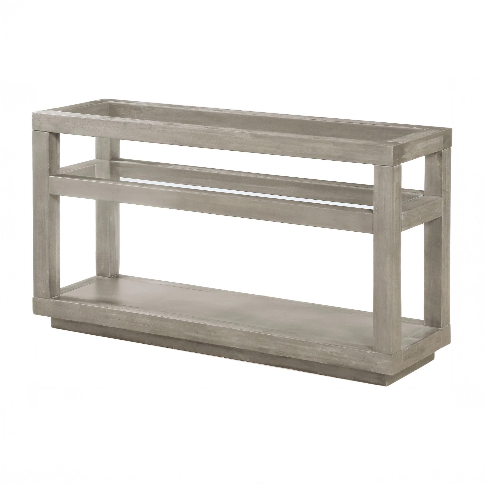 Solid Acacia Wood Modern Glass Console Table