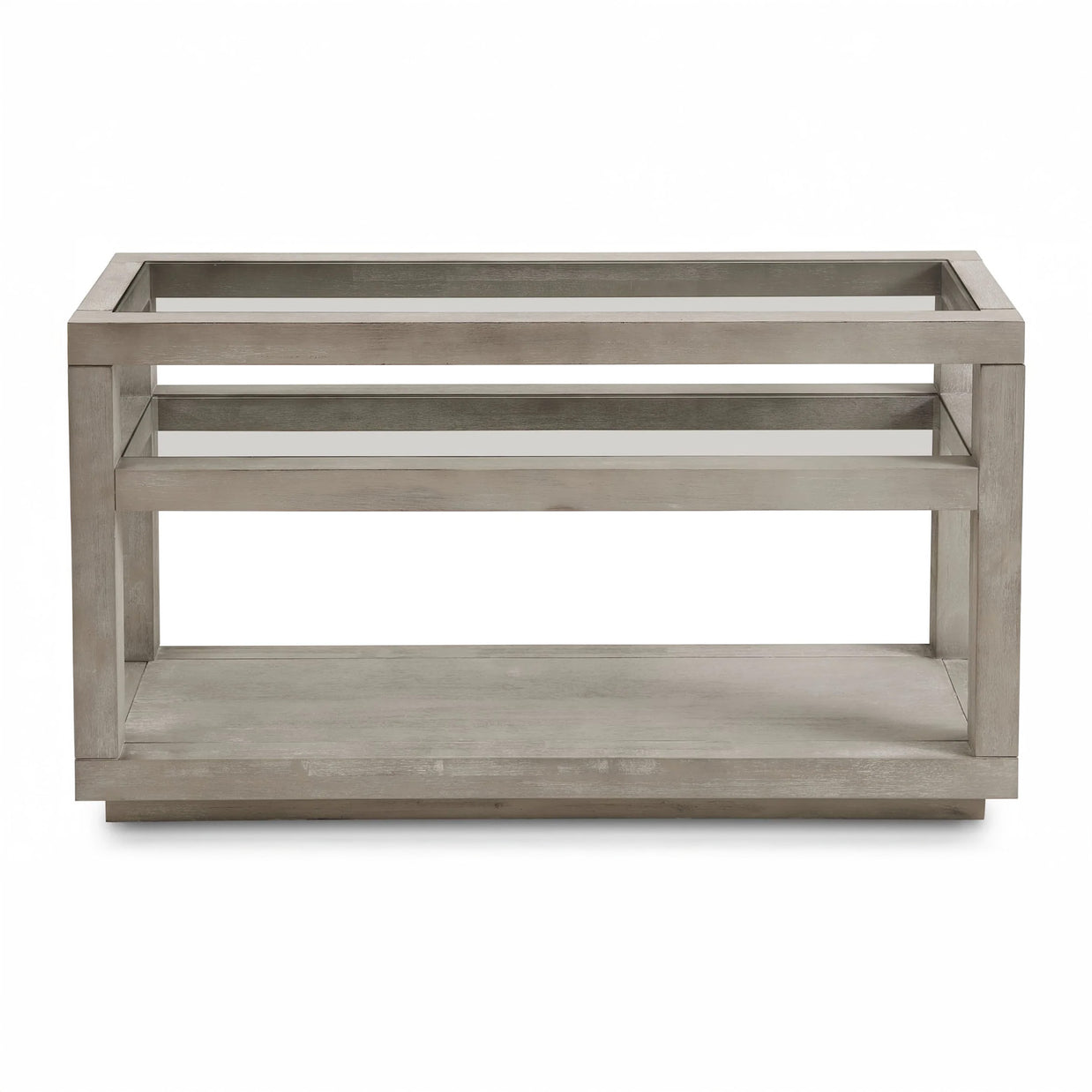 Solid Acacia Wood Modern Glass Console Table