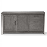 Grey Oak Sideboard with Stainless Steel Accents